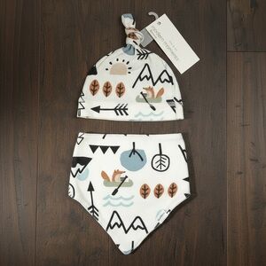 Baby Hat & Bandana Bib Set – 0-6 Months (NWT)